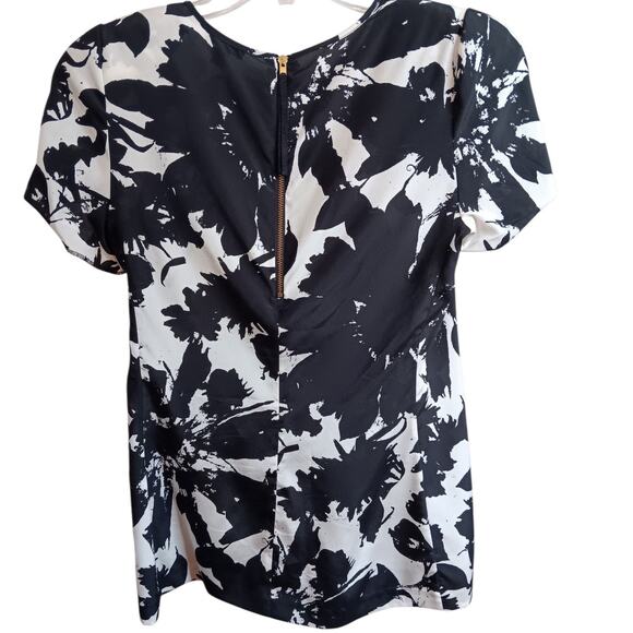 ANN TAYLOR Classic Floral Silk Blouse Top *READ 4 Spandex Abstract Dressy Career - Picture 2 of 10